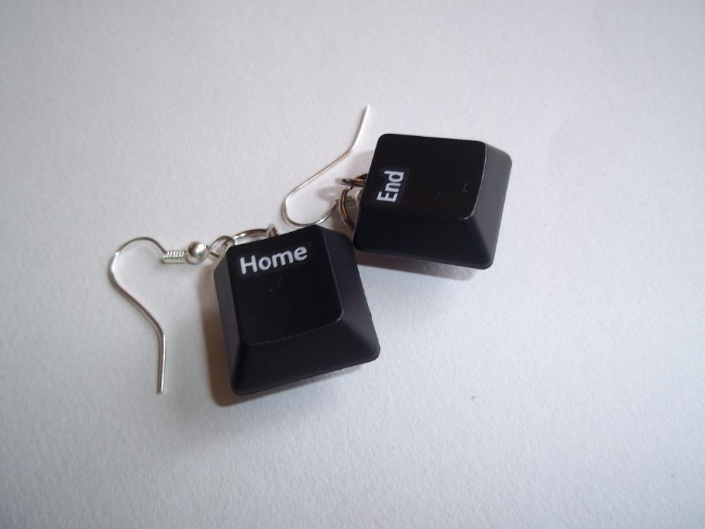 Recycled Keyboard Key Earrings Home/End